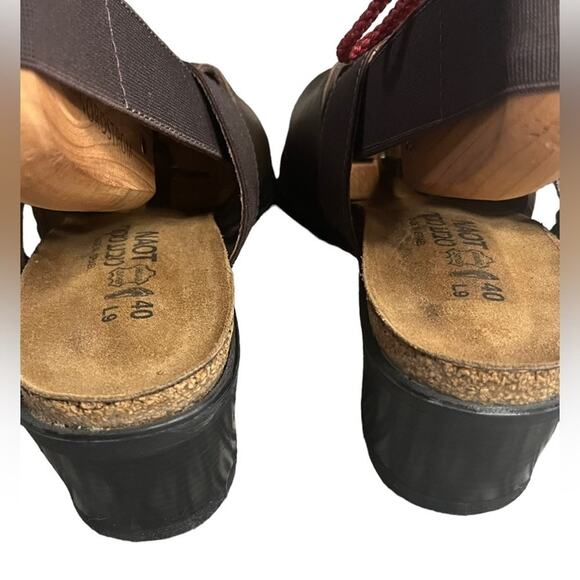 Naot Slingback Shoes Women’s Size 40 L9 Brown Leather Back Strap Sandal - Picture 4 of 8